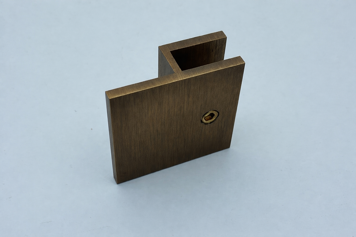 Square Door Stop for 12mm Glass - Bronze
